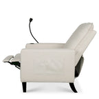 Modern Fabric Manual Recliner with Phone Holder, Cup Holder, Footrest