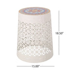 Lace Cut Metal Side Table