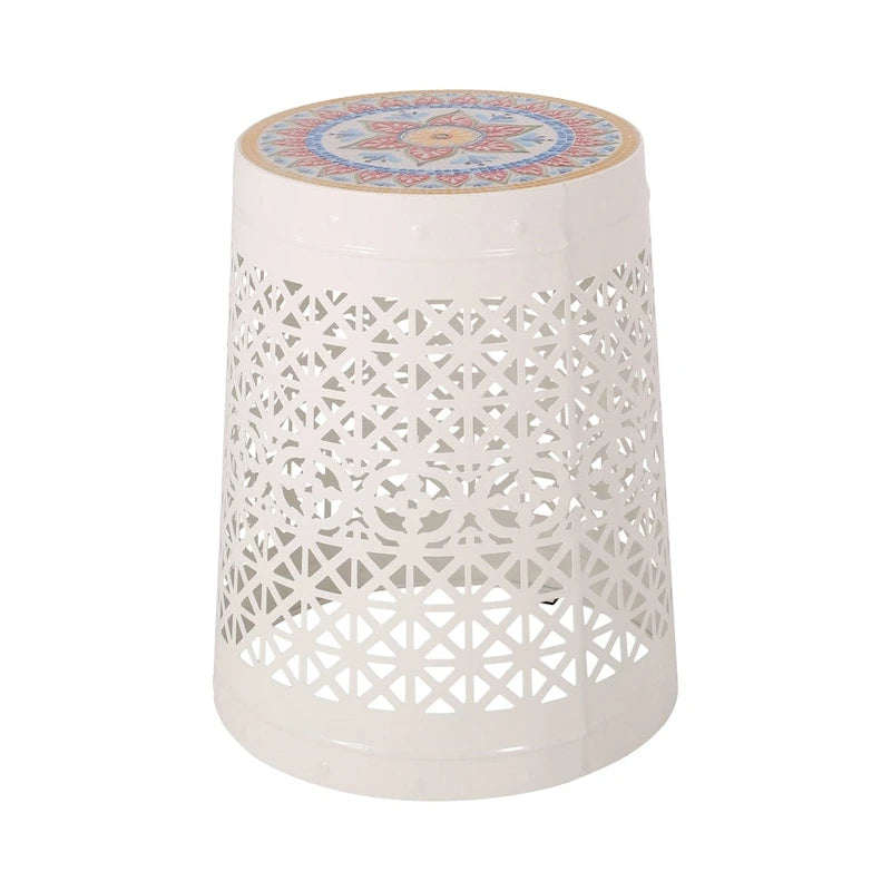 Lace Cut Metal Side Table