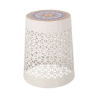 Lace Cut Metal Side Table