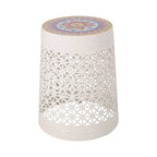 Lace Cut Metal Side Table