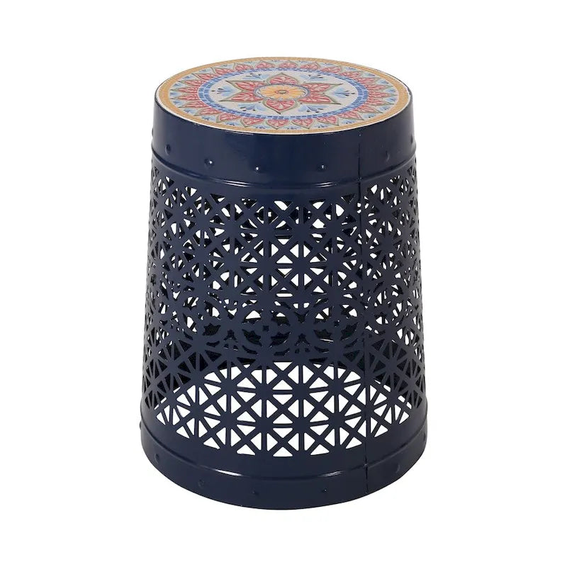 Lace Cut Metal Side Table