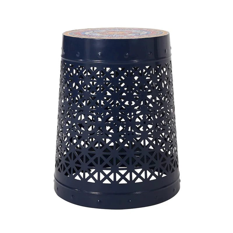 Lace Cut Metal Side Table
