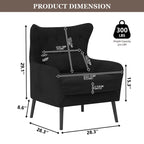 Velvet Accent Chair Upholstered Comfy Thick Cushion For Living Room