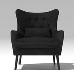 Velvet Accent Chair Upholstered Comfy Thick Cushion For Living Room