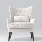 Velvet Accent Chair Upholstered Comfy Thick Cushion For Living Room