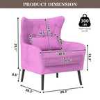Velvet Accent Chair Upholstered Comfy Thick Cushion For Living Room