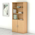 5-Shelf Bookcase with Doors for Home Office and Living Room Storage