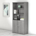 5-Shelf Bookcase with Doors for Home Office and Living Room Storage