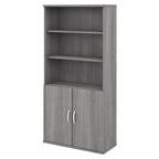 5-Shelf Bookcase with Doors for Home Office and Living Room Storage