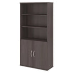 5-Shelf Bookcase with Doors for Home Office and Living Room Storage