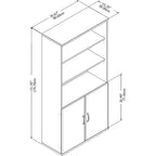 5-Shelf Bookcase with Doors for Home Office and Living Room Storage