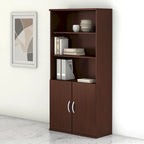5-Shelf Bookcase with Doors for Home Office and Living Room Storage