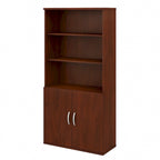 5-Shelf Bookcase with Doors for Home Office and Living Room Storage