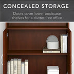5-Shelf Bookcase with Doors for Home Office and Living Room Storage