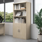5-Shelf Bookcase with Doors for Home Office and Living Room Storage