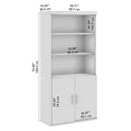 5-Shelf Bookcase with Doors for Home Office and Living Room Storage