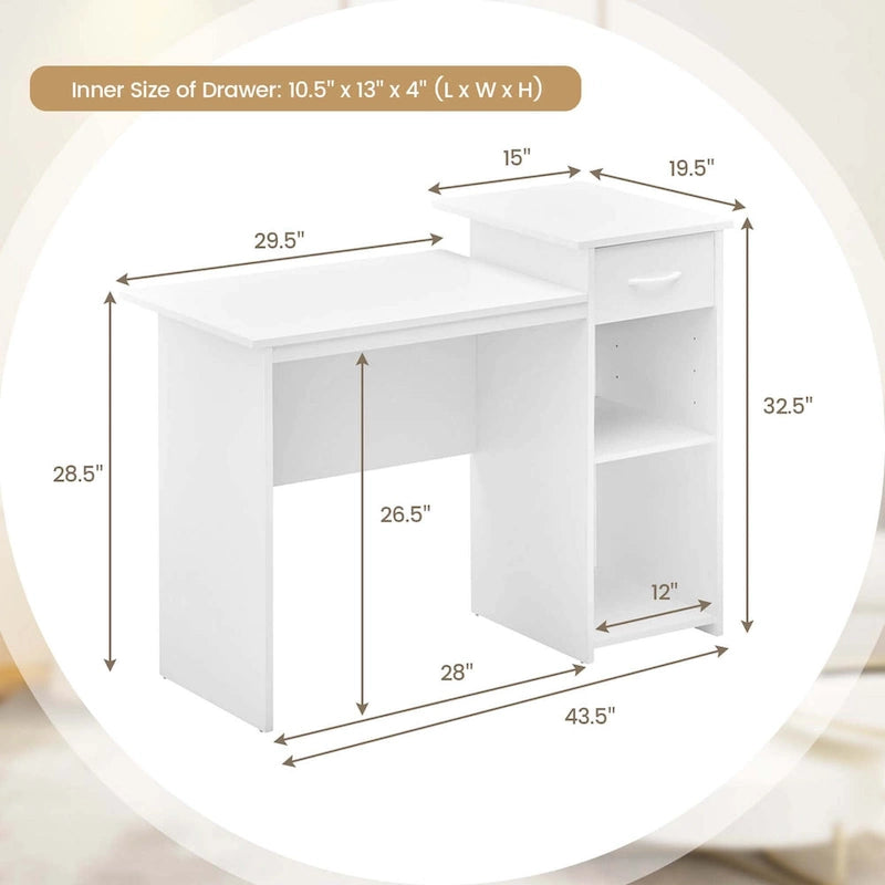 Modern Computer Desk with Drawer for Home Office and Laptop Use
