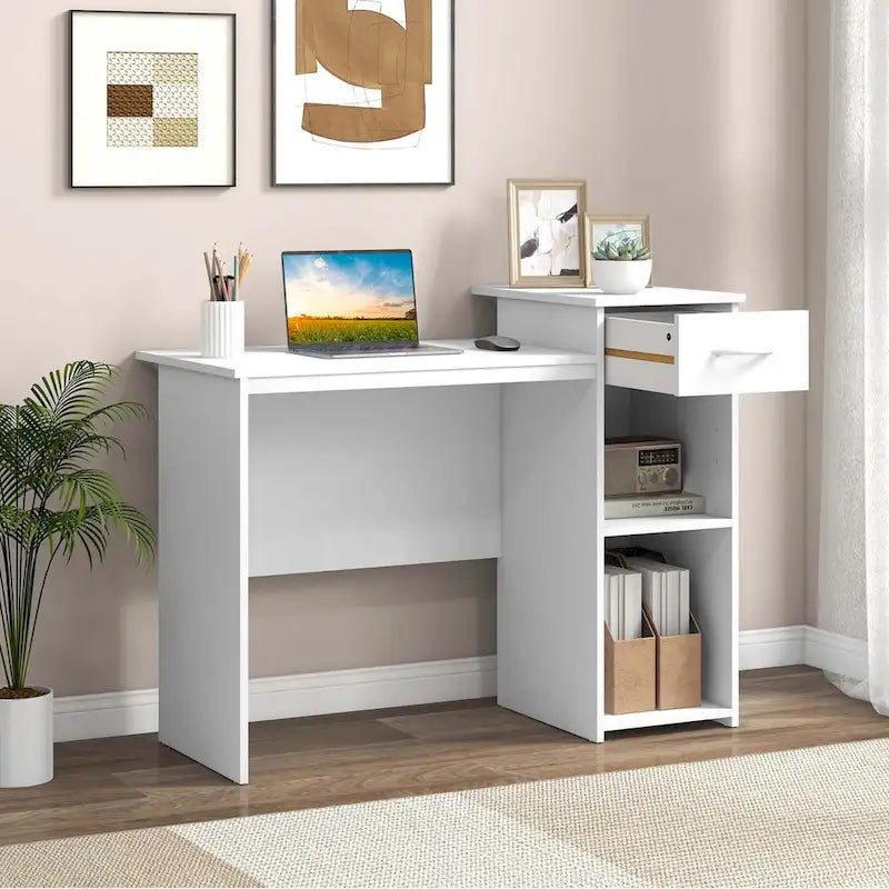 Modern Computer Desk with Drawer for Home Office and Laptop Use