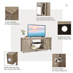TV Stand Media Center 59 W/ Storage Cabinet for 65 TV Natural - 58 inches