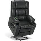 Large Dual Motor Power Lift Recliner with Massage, Heat & Faux Leather