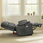 Large Dual Motor Power Lift Recliner with Massage, Heat & Faux Leather