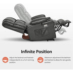 Large Dual Motor Power Lift Recliner with Massage, Heat & Faux Leather