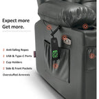 Large Dual Motor Power Lift Recliner with Massage, Heat & Faux Leather