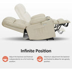 Large Dual Motor Power Lift Recliner with Massage, Heat & Faux Leather
