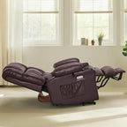 Large Dual Motor Power Lift Recliner with Massage, Heat & Faux Leather