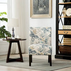 Blue Leaves 29.13 Upholstered Accent Chair