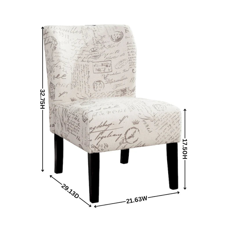 Blue Leaves 29.13 Upholstered Accent Chair