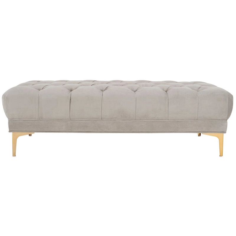 Navy and Brass Tufted Rectangular Upholstered Bench 54x27x16