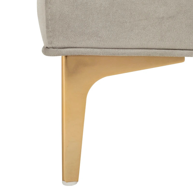 Navy and Brass Tufted Rectangular Upholstered Bench 54x27x16
