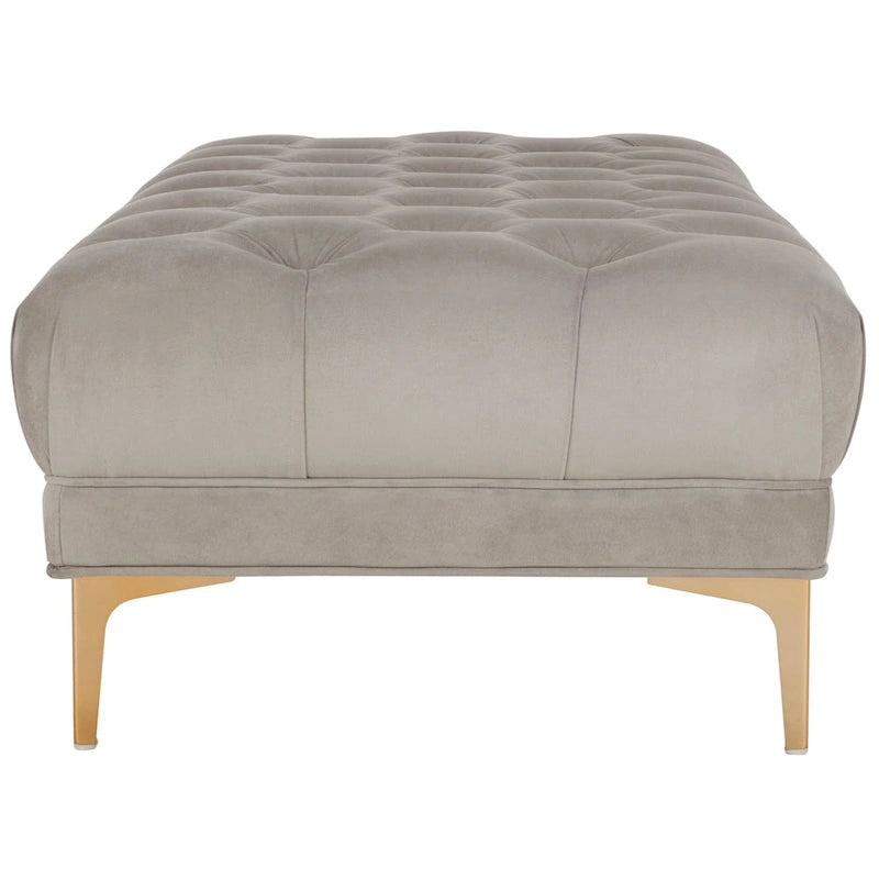 Navy and Brass Tufted Rectangular Upholstered Bench 54x27x16