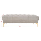 Navy and Brass Tufted Rectangular Upholstered Bench 54x27x16