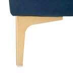 Navy and Brass Tufted Rectangular Upholstered Bench 54x27x16
