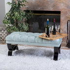 Tufted Velvet Ottoman Bench for Bedroom and Living Room