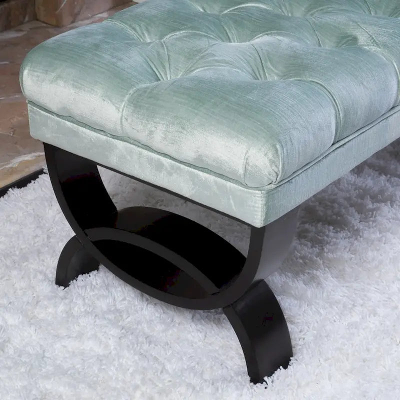 Tufted Velvet Ottoman Bench for Bedroom and Living Room