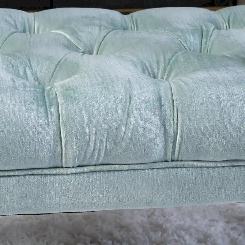 Tufted Velvet Ottoman Bench for Bedroom and Living Room