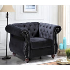 Chesterfield Accent Chair with Button Tufting for Living Room