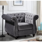 Chesterfield Accent Chair with Button Tufting for Living Room