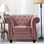 Chesterfield Accent Chair with Button Tufting for Living Room
