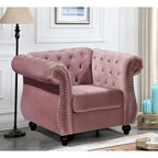 Chesterfield Accent Chair with Button Tufting for Living Room