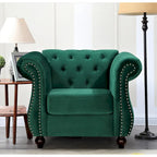 Chesterfield Accent Chair with Button Tufting for Living Room