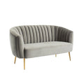 Contemporary Velvet Microfiber Tufted Loveseat for Living Room