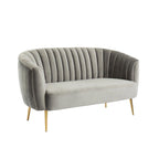 Contemporary Velvet Microfiber Tufted Loveseat for Living Room