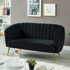 Contemporary Velvet Microfiber Tufted Loveseat for Living Room