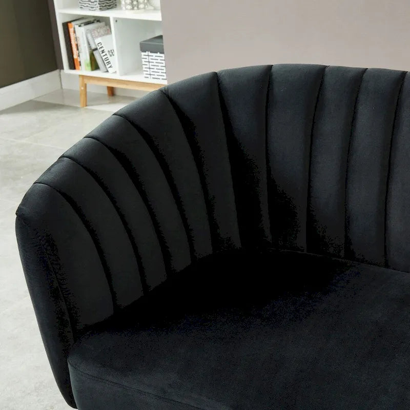 Contemporary Velvet Microfiber Tufted Loveseat for Living Room
