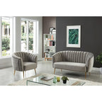 Contemporary Velvet Microfiber Tufted Loveseat for Living Room